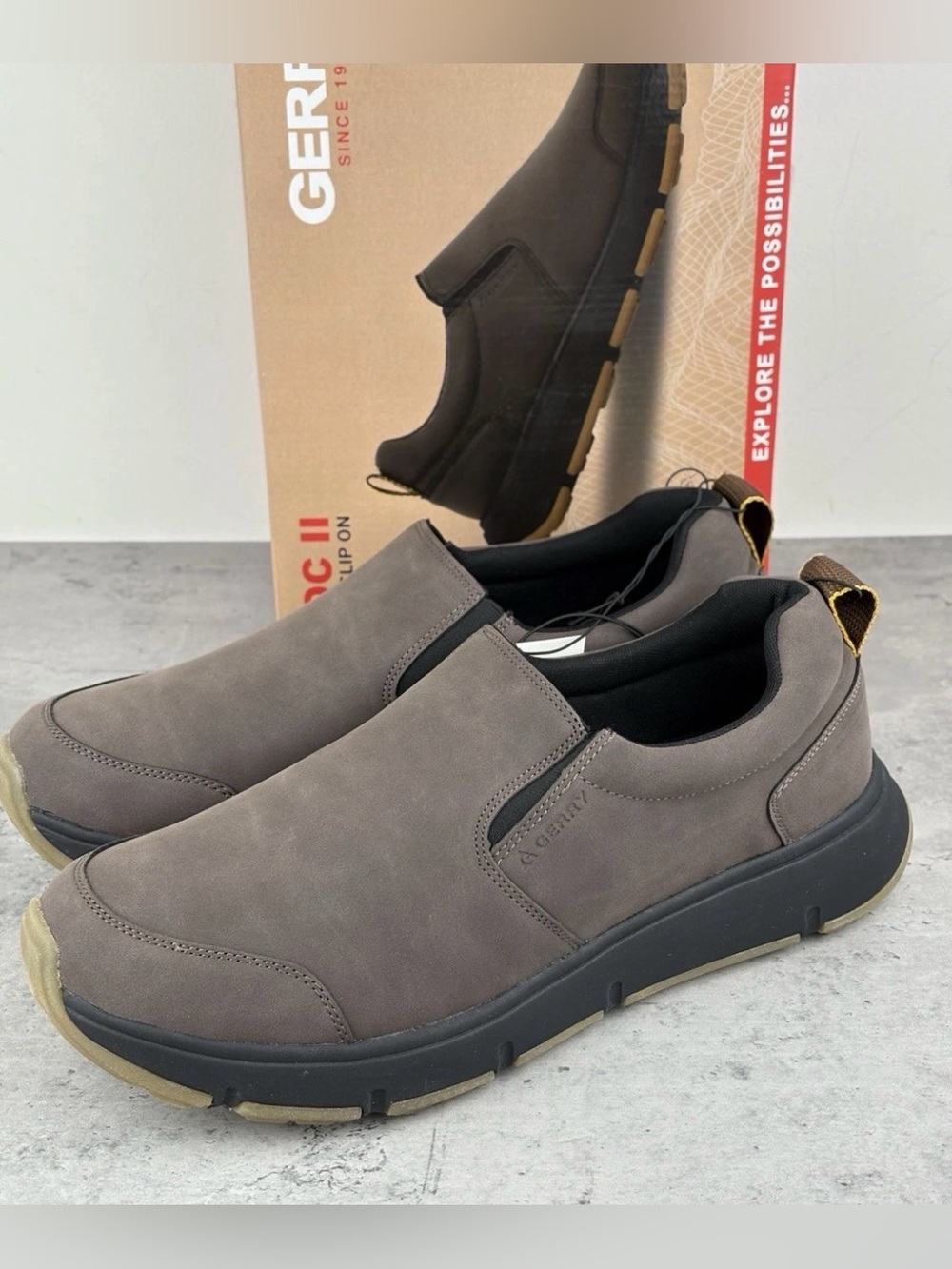 Gerry Moc II Men’s Slip On Shoe, Brown Lightweight Size 10.5 Comfort New